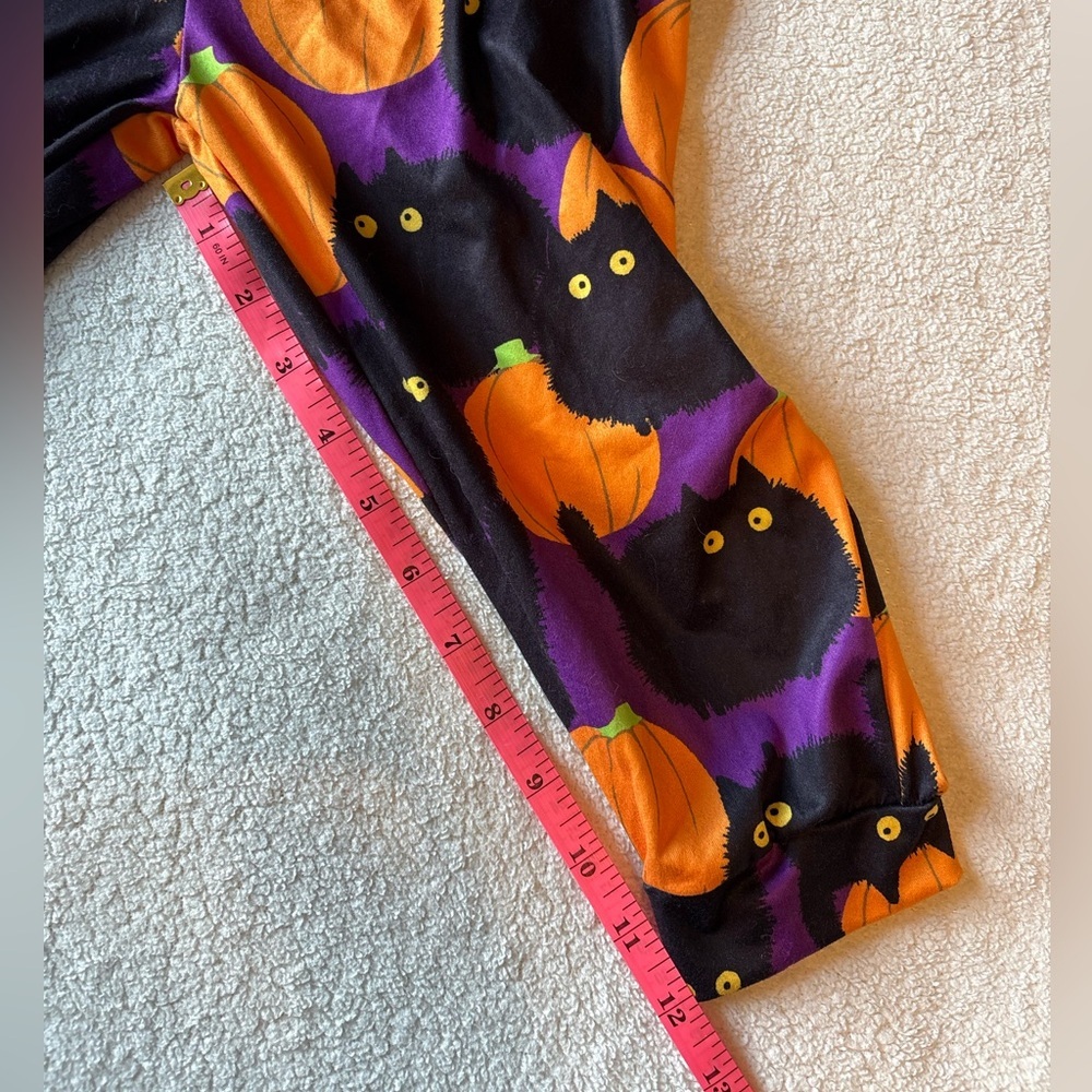 Halloween Cat Pumpkin Jumpsuit, Orange Black Purple. 3T 4T - Picture 6 of 6